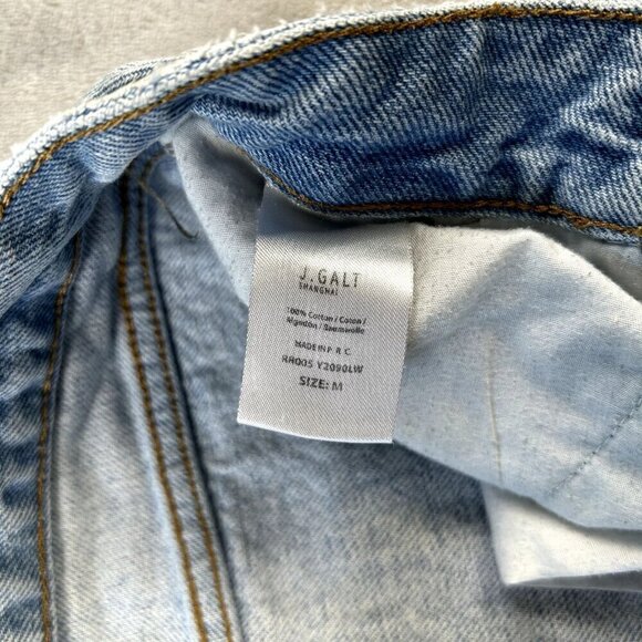 J. Galt / Brandy Melville Light Wash Button-fly Jeans Size Medium Raw Hem - Picture 5 of 8